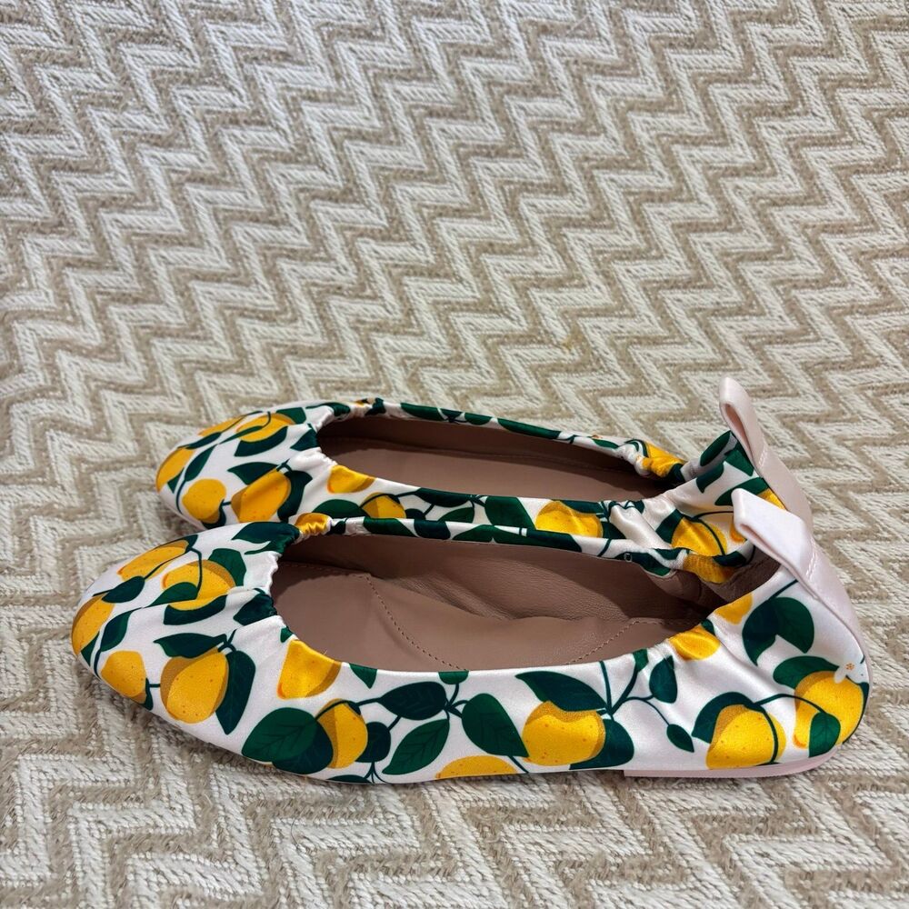RARE Cole Haan York Soft Ballet Flats Rosewater Lemon Satin - Picture 5 of 10